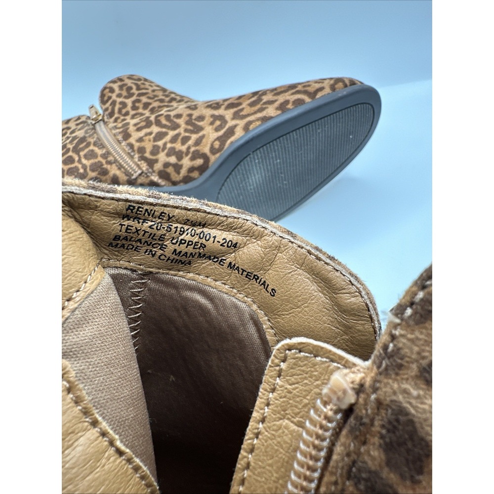 NEW Kim Rogers Cheetah Print Ankle‎ Boots Chunky Block Heel Size 7.5 - Picture 6 of 11